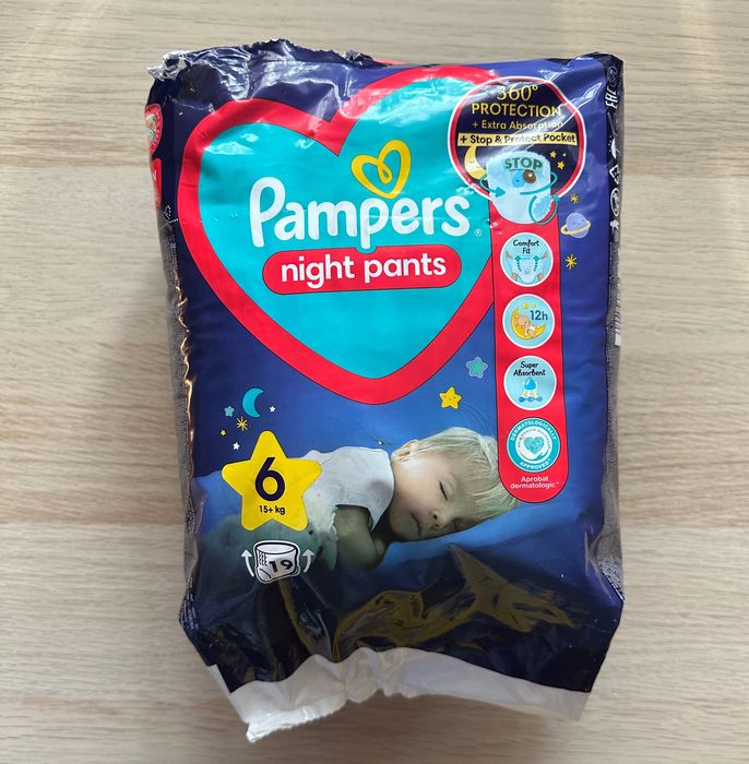 Пелени Pampers Night Pants размер 6 и Pampers Active Baby