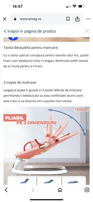 Leagăn electric bebelusi