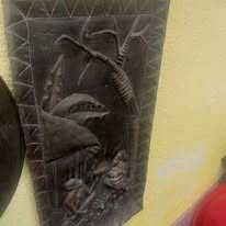 Tablou din cupru de exterior cu tenta africana