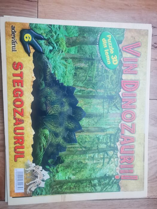 Joc Puzzle Stegozaurul / Puzzle Dinozaur 3D din lemn