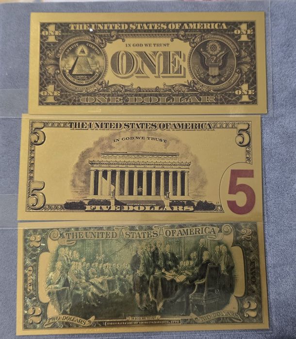 USA Gold Plated Dollar Set – Декоративен сувенирен комплект
