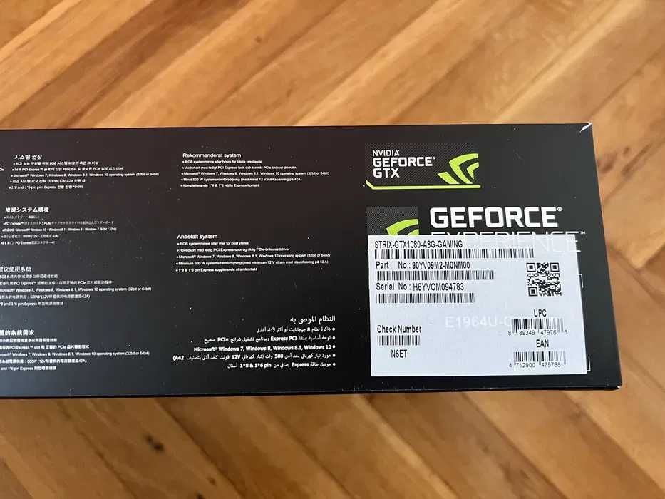Видео карта ASUS FeForce GTX 1080 8GB