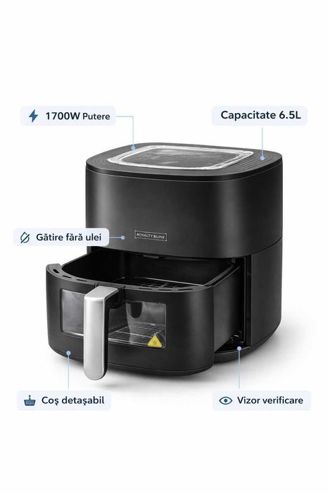Friteuza Air Fryer Royalty Line 6.5L 1700W Gatire fara ulei