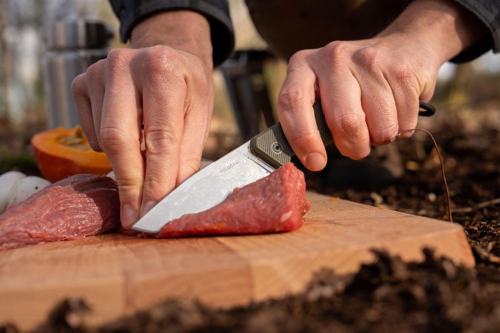 Cuțit fix 9cm Sika 90 Fr Grip Negru - produs resigilat Decathlon