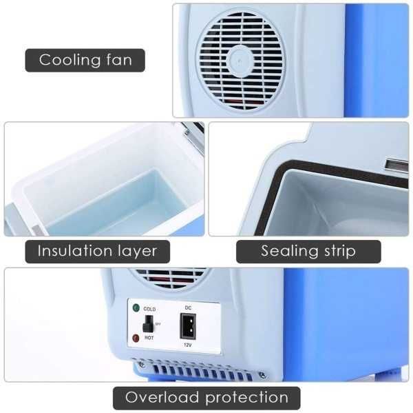 Електрическа хладилна кутия 7.5 литра със затопляне за автомобил, 12V