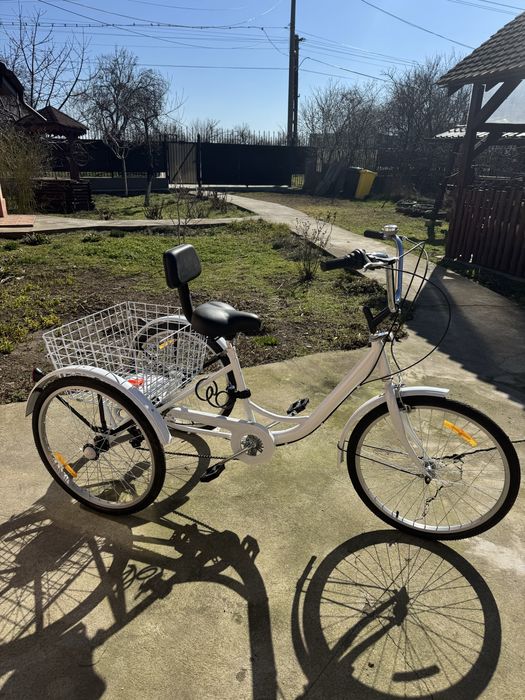 Tricicletă pentru adulți cu coș mare – noua