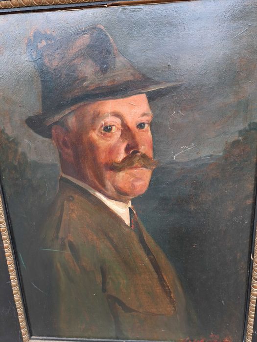 tablou vechi pictura 46/59 cm semnat Erich Probst