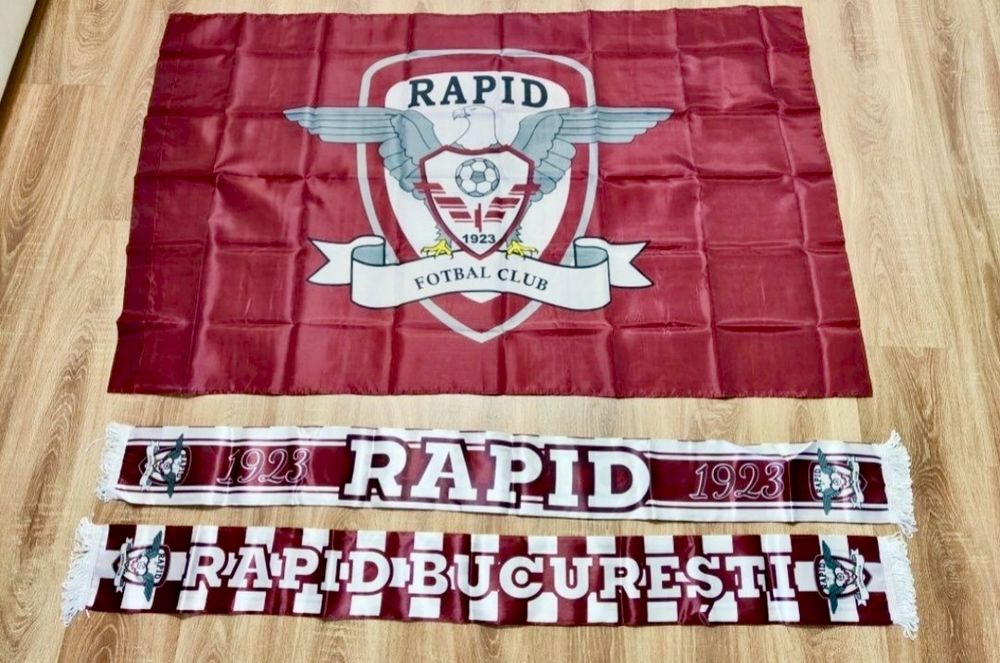 Set Rapid București Eșarfa Rapid + Steag Rapid 90*150