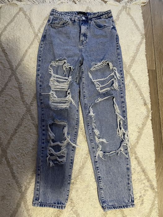 Blugi rupti cu talie inalta marimea S