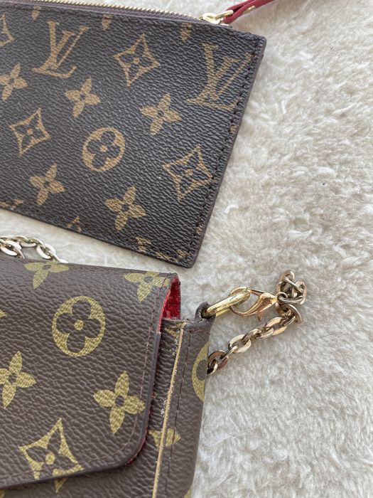 Geanta Louis Vuitton Felicie Pochette Monogram cu lant si insertie zip