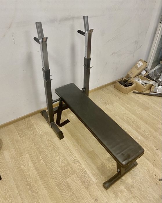 Set sala Banca piept+haltera gantere cu bari otel crom si piulite, noi