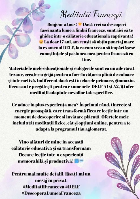 Meditații limba franceză