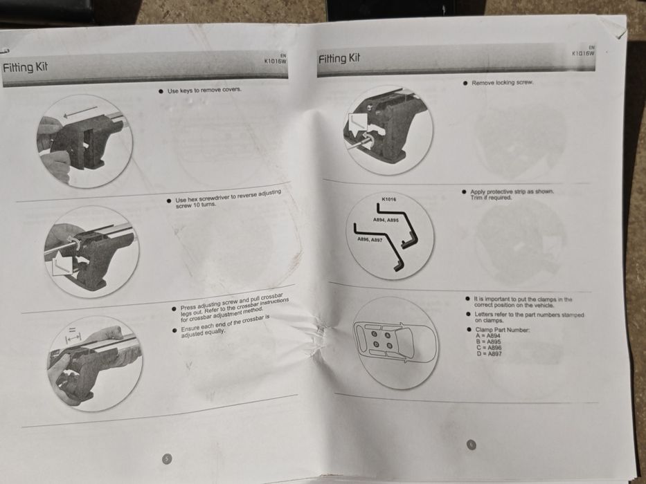 Yakima fitting kit K1016W