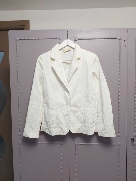 Sacou deosebit Carlo Colucci, alb perlat, mărimea 38(M)