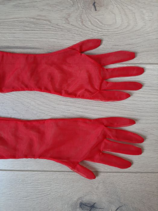 Перчатки сеточка женские красные