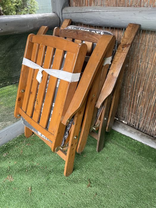 Scaun lemn gradina pliant