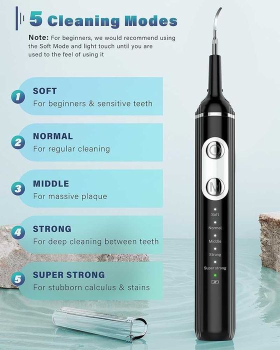 Dispozitiv de îndepărtare a tartrului pentru dinți cu lumină LED