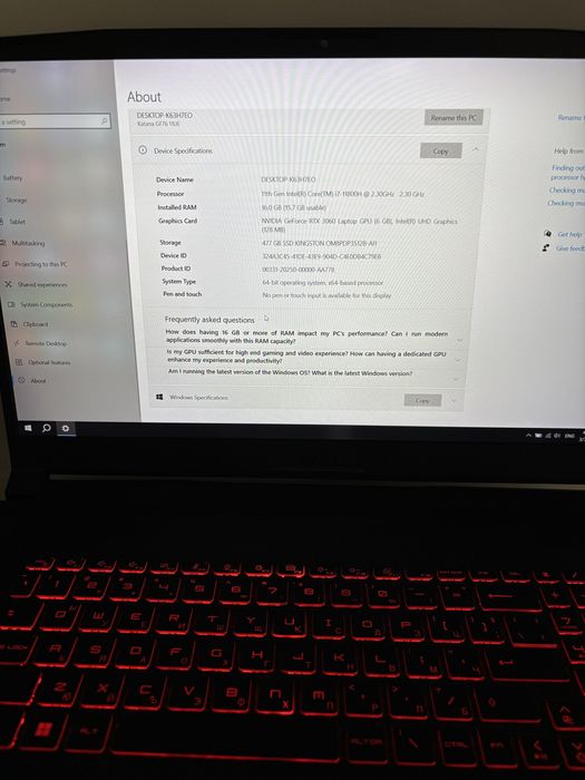 Геймърски лаптоп Katana GF76 11UE