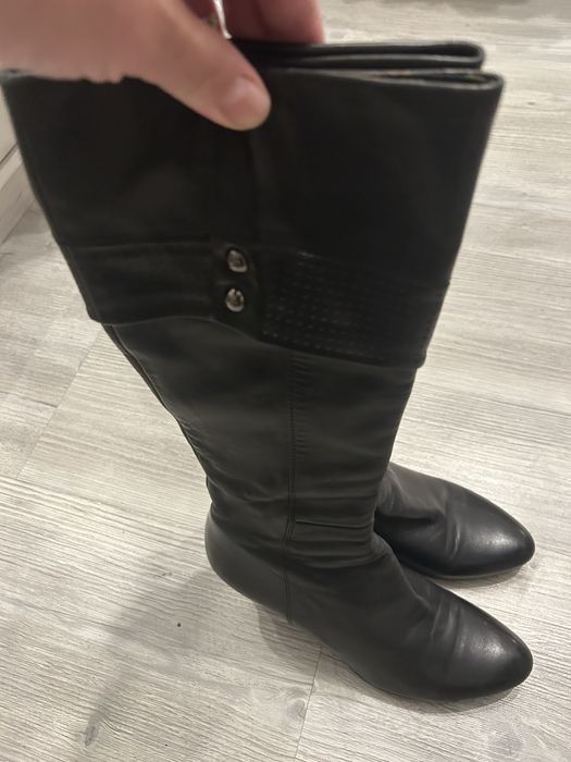Cizme lungi de piele naturala cu toc comod