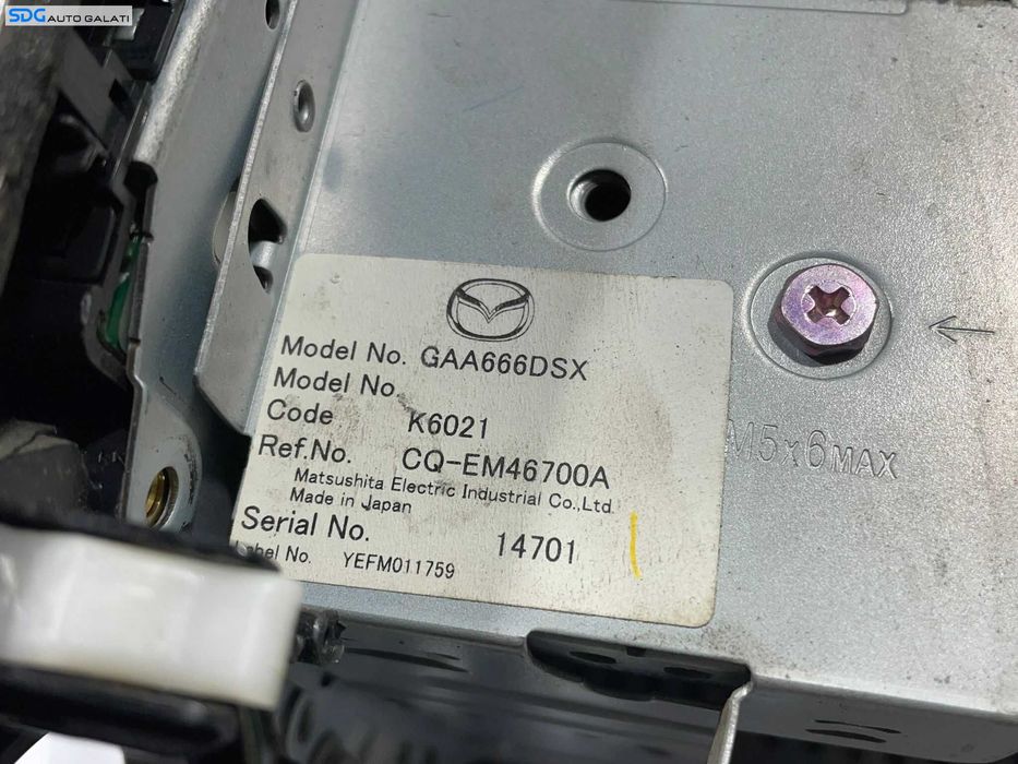 Unitate Radio CD Player Model GAA666DSX Mazda 6 2002 - 2008 Cod CQ-EM46700A [L4577]