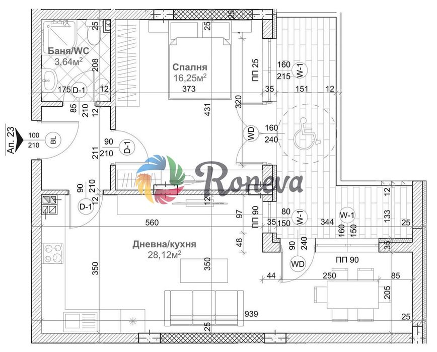 2-стаен в Варна-Левски 2 площ 82 кв.м. цена 158000