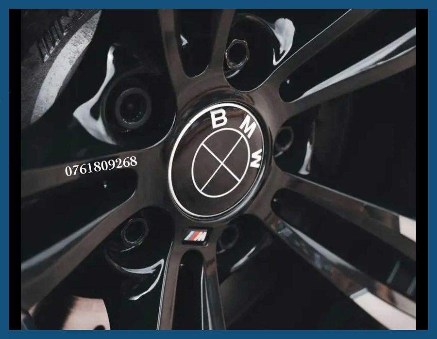 Set 4 capace negre 68mm jante aliaj BMW seria 1 2 3 4 5 6 7 X1 X3 X5 X6