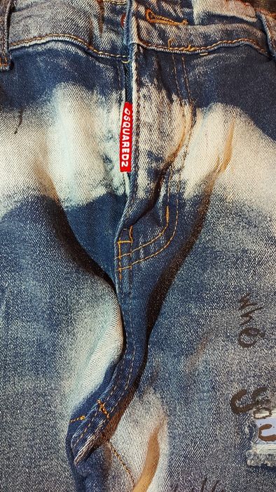 Blugi Dsquared2 Jeans 32M(48) Graffiti Painted nu amiri offwhite lv dg