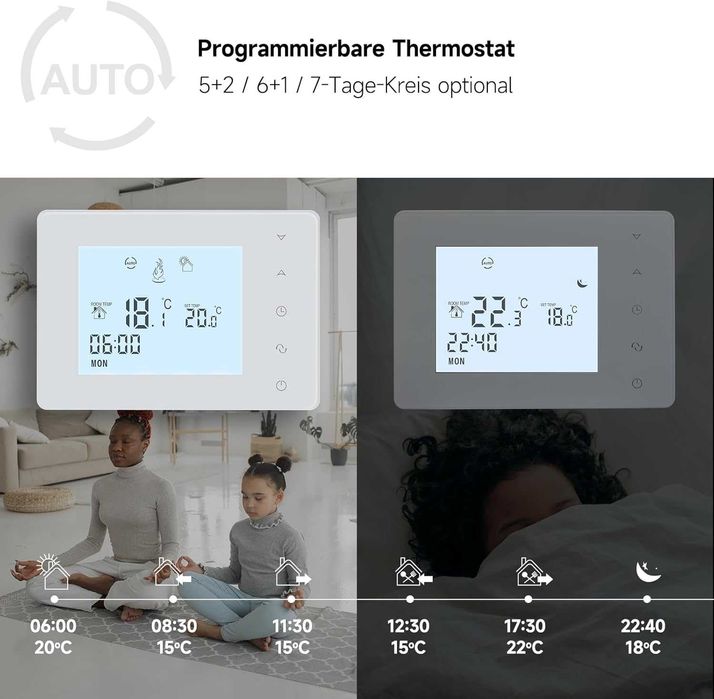 Termostat ambiental programabil pe baterii pentru centrale pe gaz