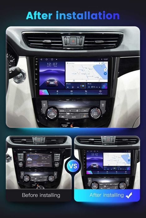 Navigatie Android 14 NISSAN QASHQAI J11 1/8 Gb Waze CarPlay CARPLAY