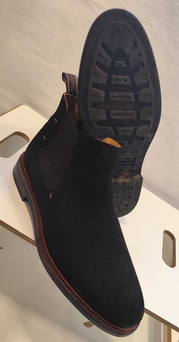 Ghete chelsea 41 plain toe Salamander piele naturala moale negru