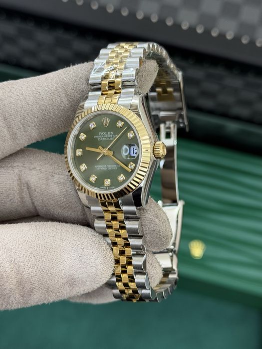 Rolex Datejust 31 Yellow Rolesor – Green Diamond Dial Jubilee