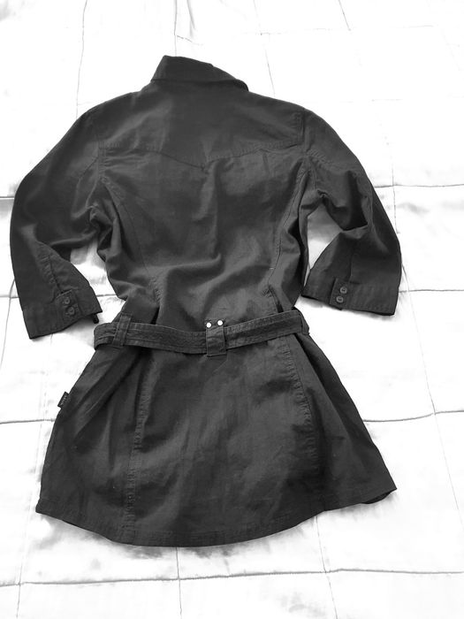 Cecil cămașă lungă damă S 55% in 45% bumbac neagră army cu cordon linen black shirt