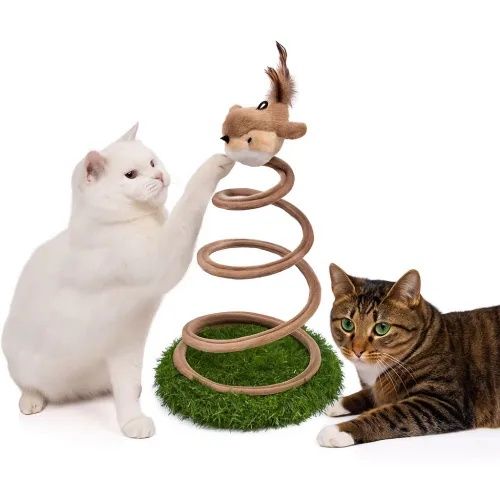 Игрушка для кошки птичка на пружине.