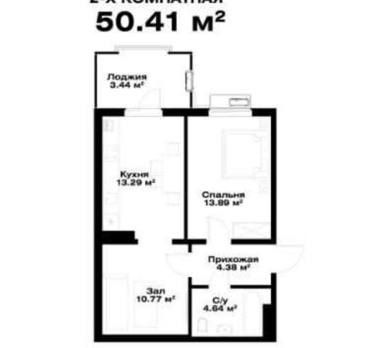 2-комн 51м² OZ MAKON, 10 этаж, вид на Alfaganus и Корзинку центр