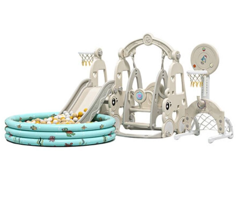 Пързалка с люлка 7в1 Playground Детски игрален център с басейн