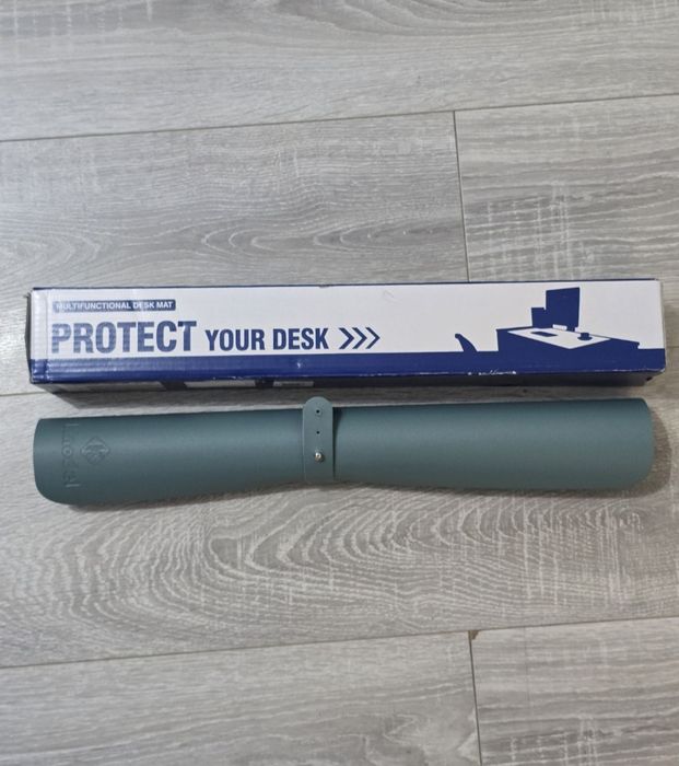 Pad birou K KNODEL 90x43cm, impermeabil, dublu față Bleu/Argintiu