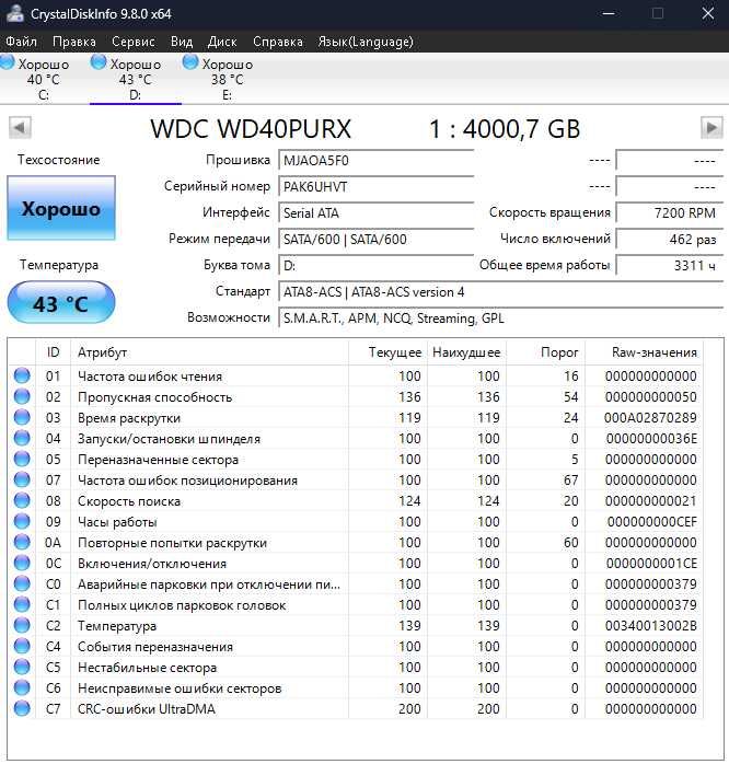 Жесткий диск HDD 4 TB Western Digital Surveillance