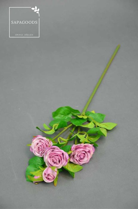 Фиолетовая Куставая Роза 5 голов 70см 1шт