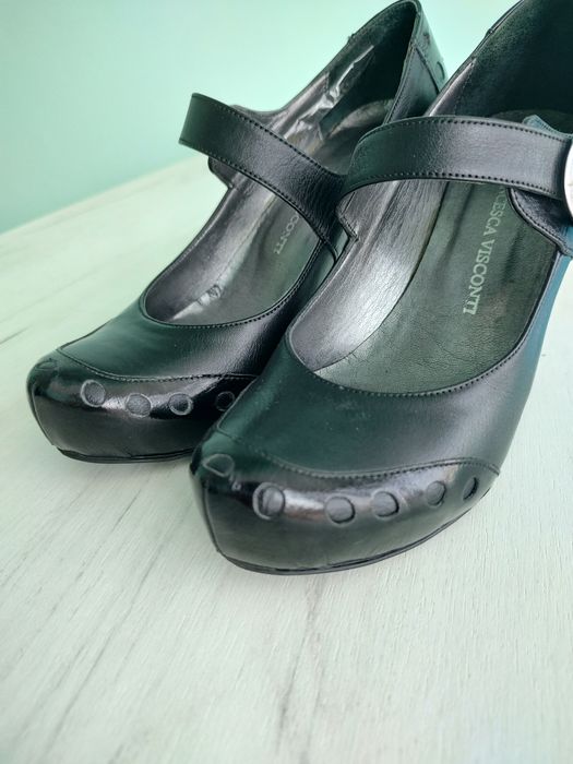 Страхотни обувки естествена кожа Francesca Visconty