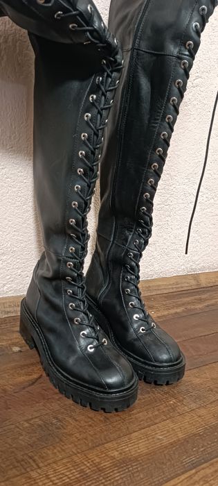 Ботуши/Чизми/Кубинки Zara- Зара 37 номер естествена кожа