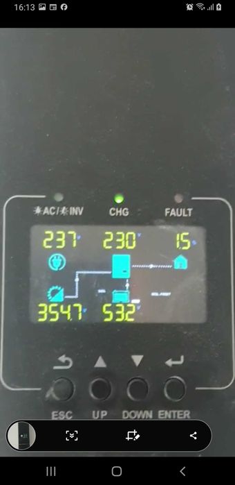 Sistem hibrid Growatt SPF 5000 ES 5kW + 15.36kWh baterii LiFePO