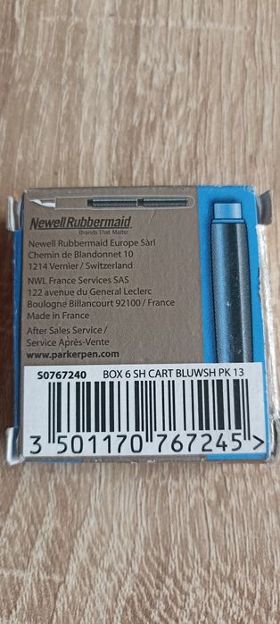 Картридж для перьевой ручки PARKER