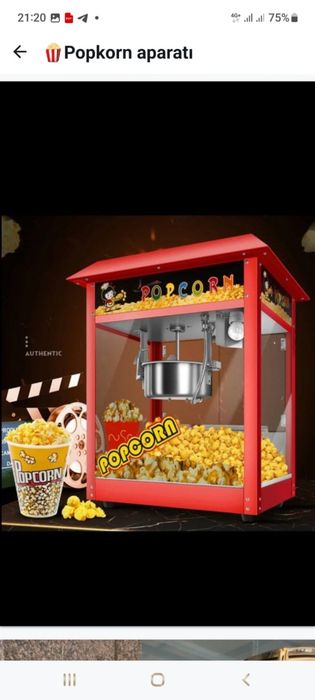 Pop.corn apparat.i Professional ajoyib tanlov Pop.corm