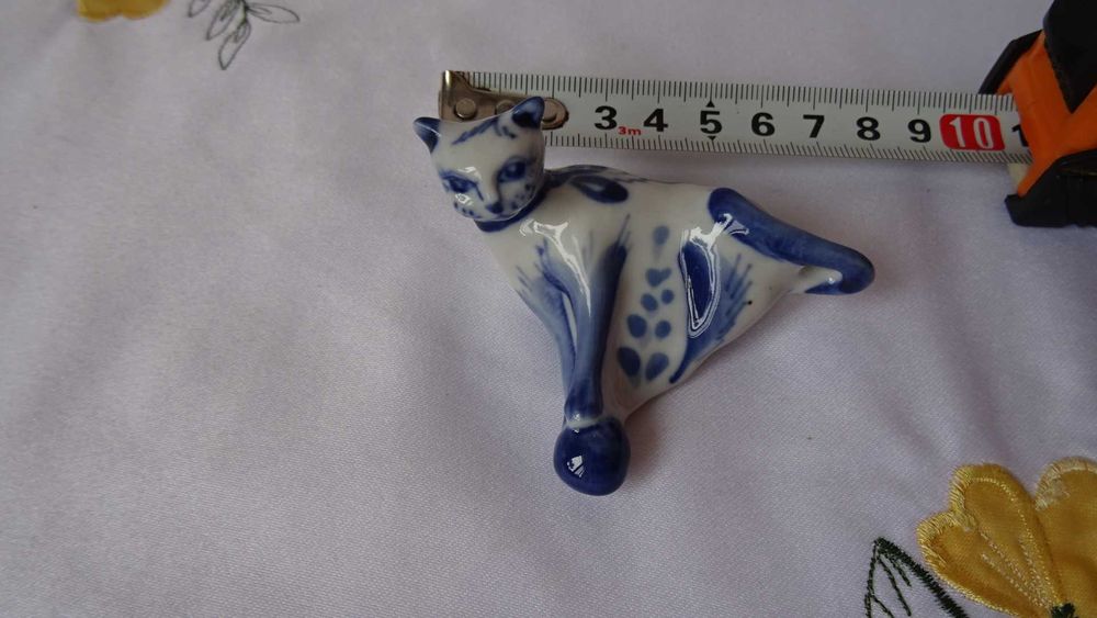 Гжелска рисувана фигура, Русия, СССР, винтидж