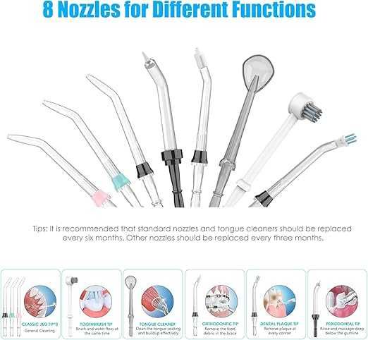 Зъбен душ Sawgmore 166-b, 8 приставки, 10 степени, 600 ml, черен