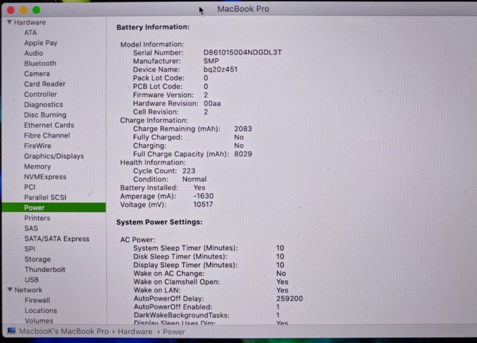 Macbook pro '15  i7  8/256 ssd (Retina)