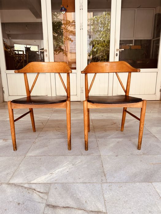 Винтидж столове в стил Hans Wegner / Mid-Century – комплект 2 бр.
