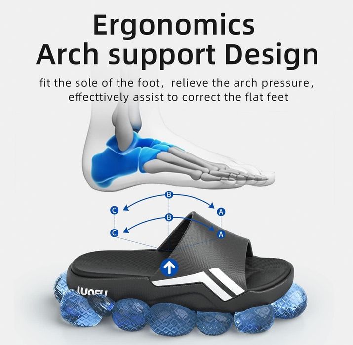 Мъжки джапанки в черно и бяло -LUOFU