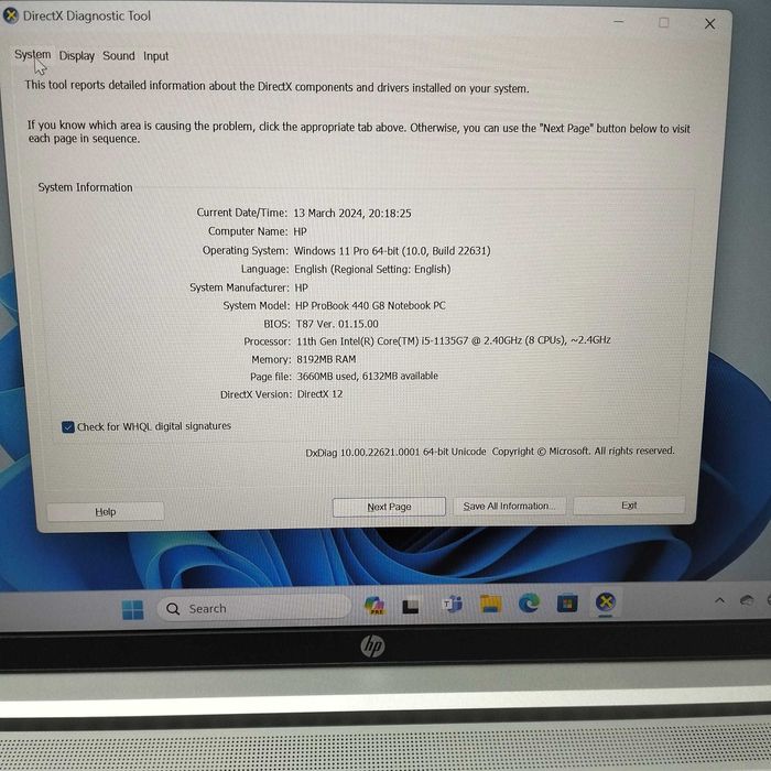 Laptop HP ProBook 440 G8 Intel Core i5-1135G7 14" RAM8GB SSD 1TB 25947