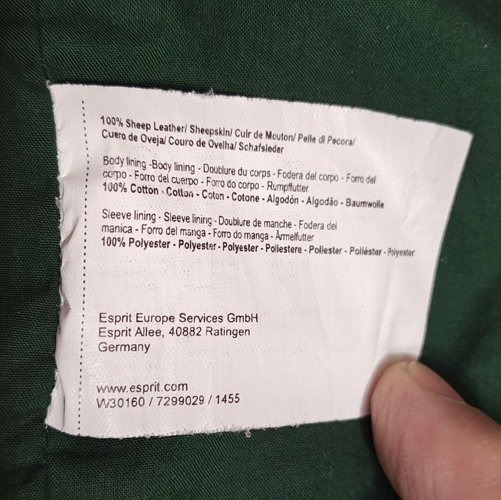 Geacă piele naturală Esprit, măsura M, nouă